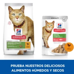 Hill's Science Plan Senior Vitality Sachê de frango e salmão em molho para gatos