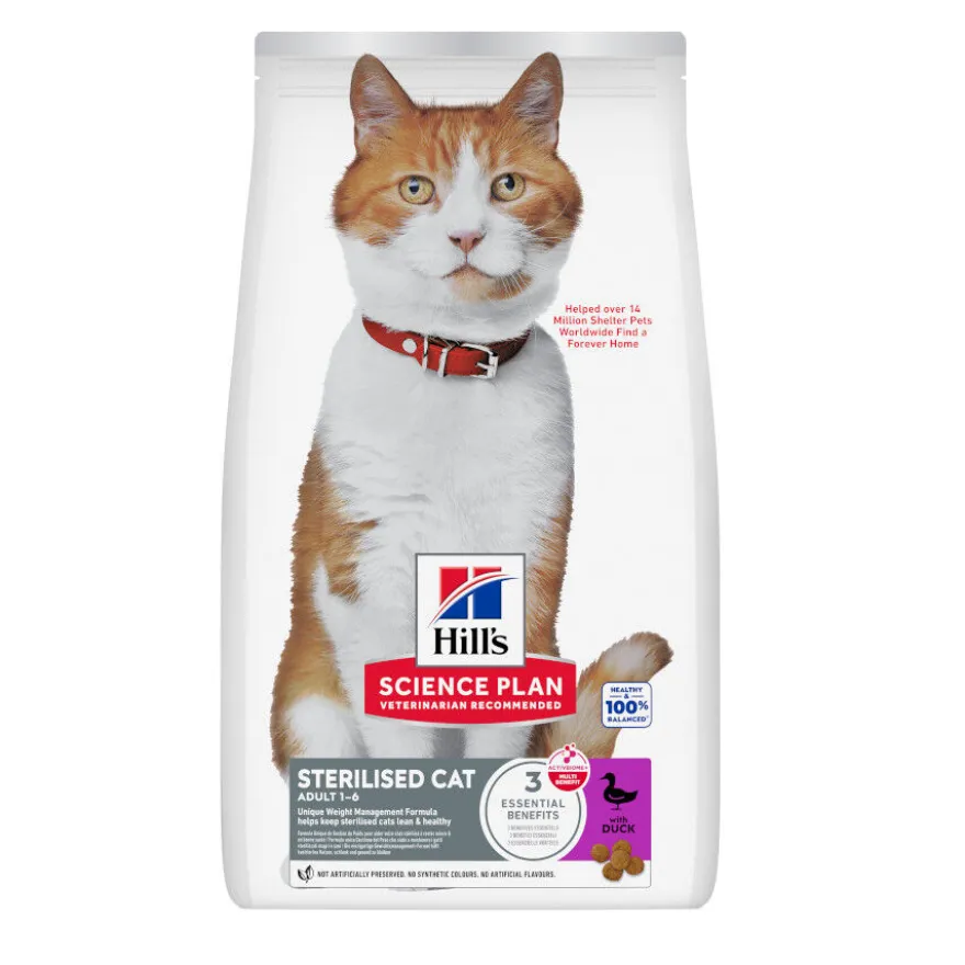 Hill's Science Plan Sterilised Ração de pato para gatos adultos esterilizados