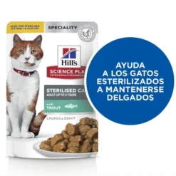 Hill's Young Adult Science Plan Sterilised Truta Saqueta em Molho para gatos