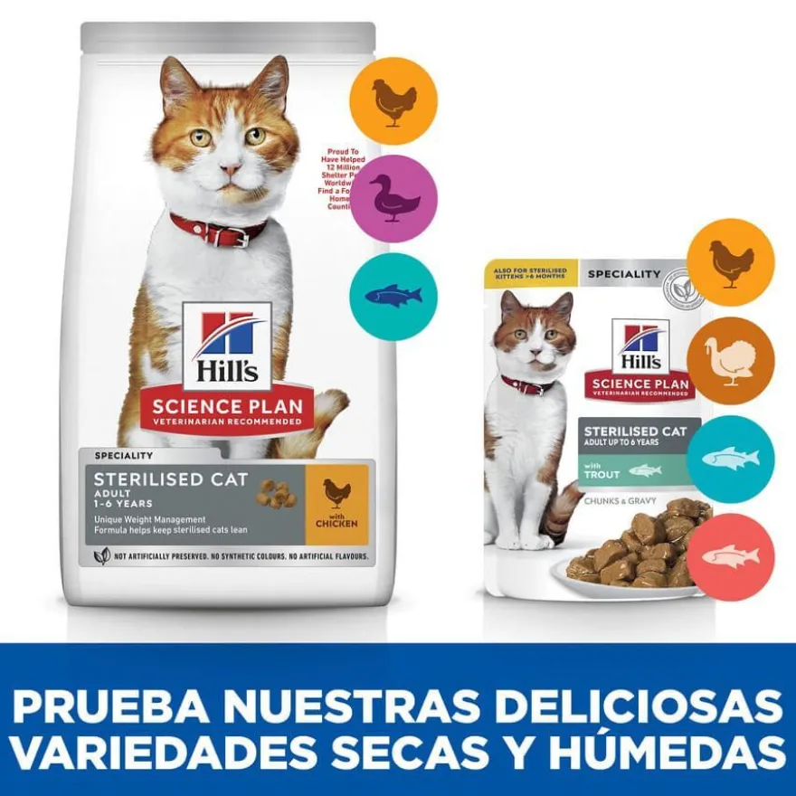 Hill's Young Adult Science Plan Sterilised Truta Saqueta em Molho para gatos