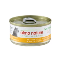 Lata Almo Nature HFC Natural comida com frango para gatos