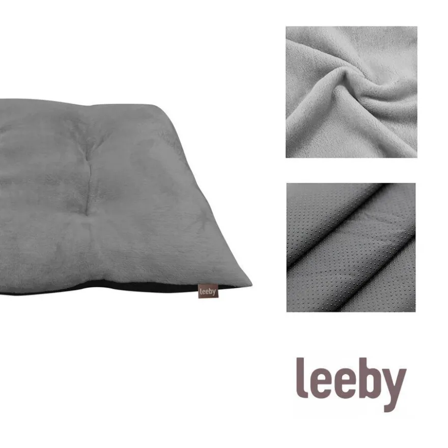 Leeby Almofada Acolchoada de Veludo Cinzenta para cães