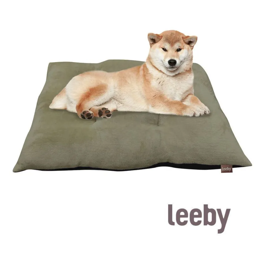 Leeby Almofada Acolchoada de Veludo Verde para cães