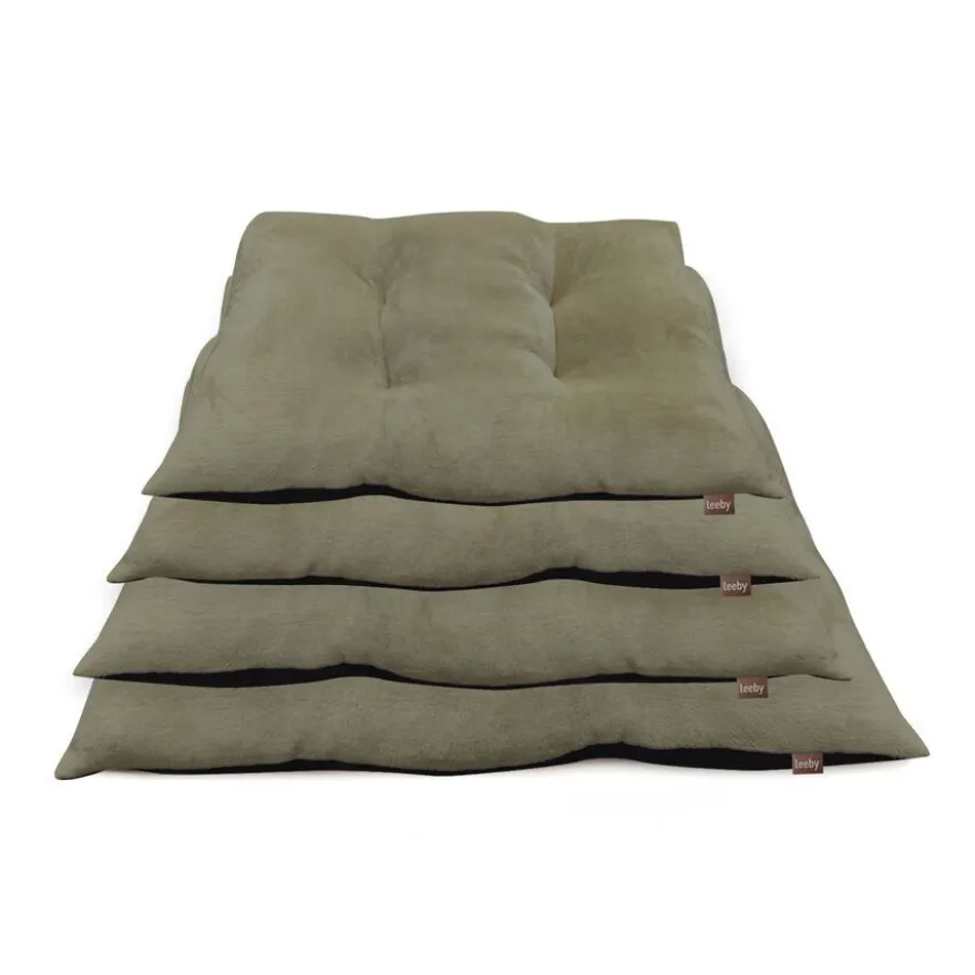 Leeby Almofada Acolchoada de Veludo Verde para cães