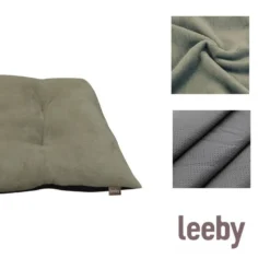 Leeby Almofada Acolchoada de Veludo Verde para cães