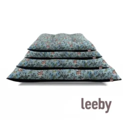 Leeby Almofada Acolchoada Turquesa com Flores para cães