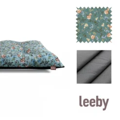 Leeby Almofada Acolchoada Turquesa com Flores para cães