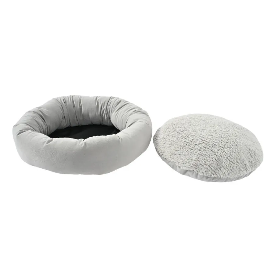 Leeby Cama donut cinzenta para gatos
