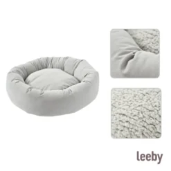 Leeby Cama donut cinzenta para gatos