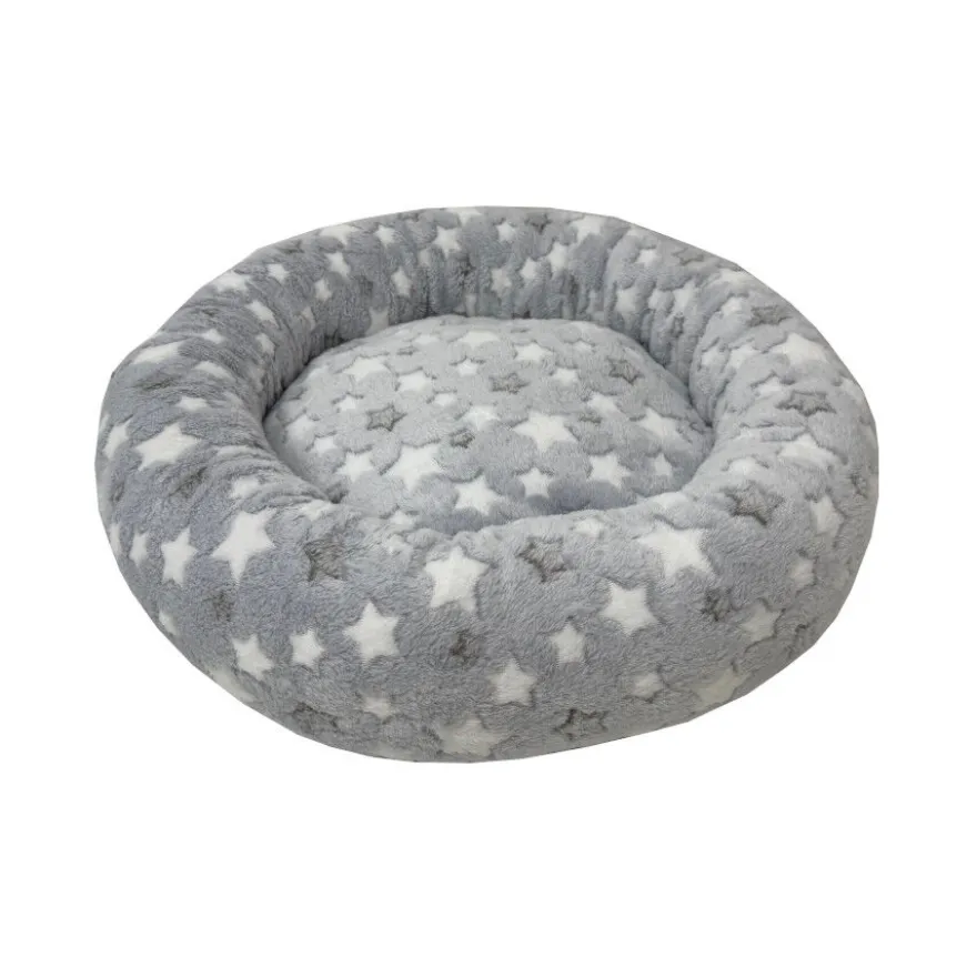 Leeby Cama donut estrela cinzenta para gatos