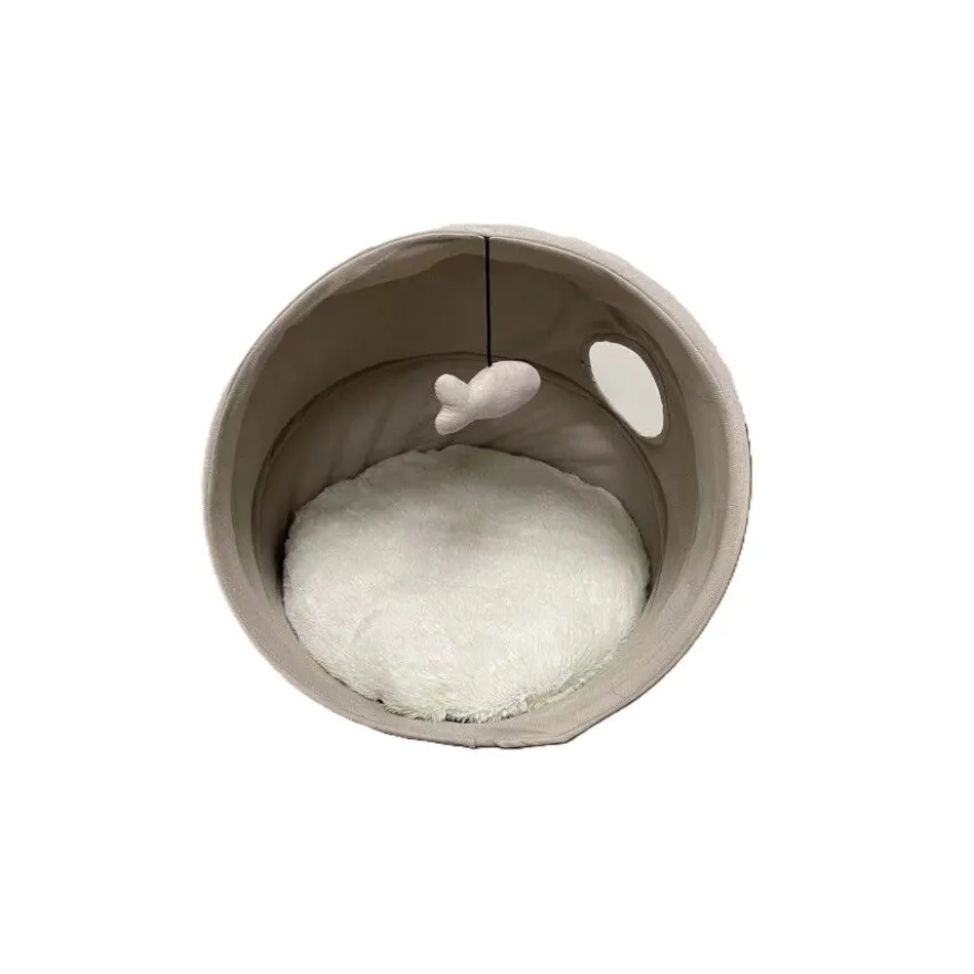 Leeby Cama igloo cinza para gatos