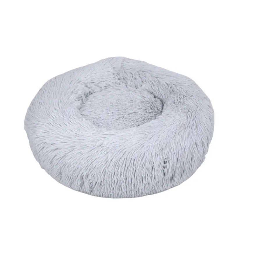 Leeby Cama Redonda Anti Stress de Pelo Cinzento para gatos
