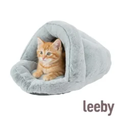 Leeby Cama Sapatilha Cinzenta para gatos