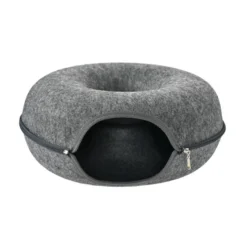 Leeby Cama Túnel Feltro Cinzento para gatos