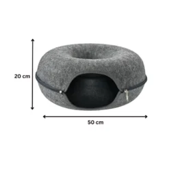 Leeby Cama Túnel Feltro Cinzento para gatos