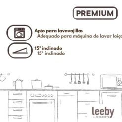 Leeby Comedouro Elevado Inclinado de Cerâmica Branco para gatos