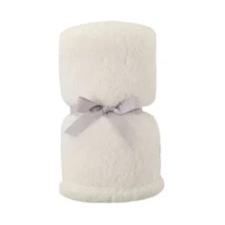 Leeby Manta Suave de Pelo Branco para gatinhos