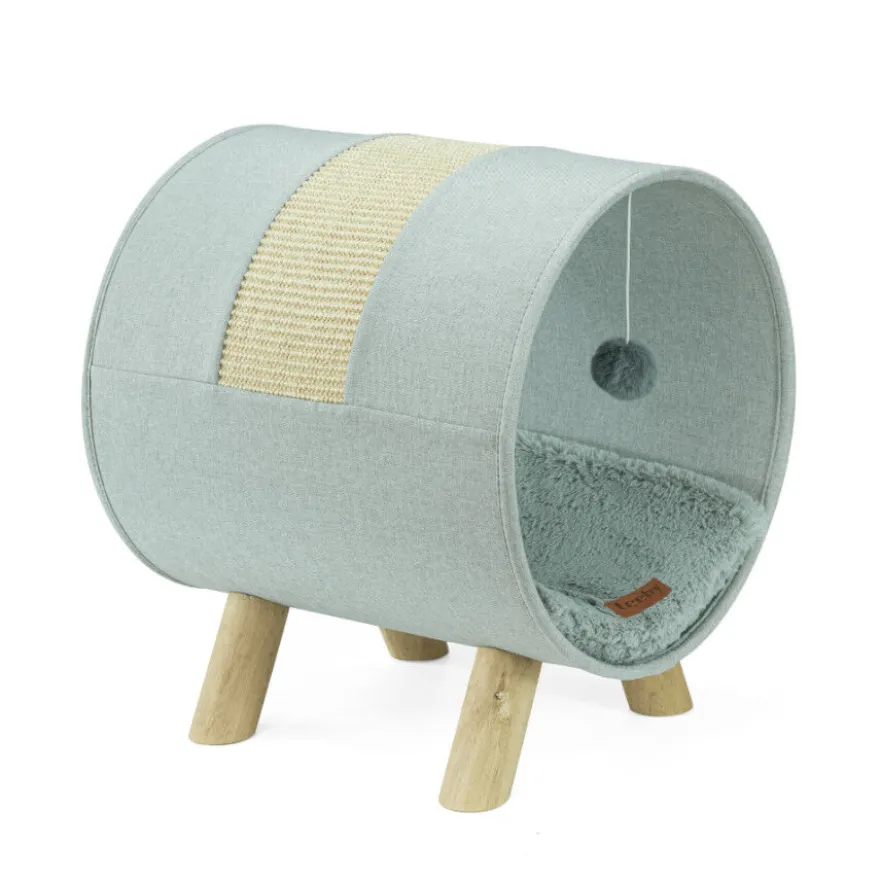 Leeby Saffira cama com arranhador e brinquedo para gatos