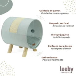 Leeby Saffira cama com arranhador e brinquedo para gatos