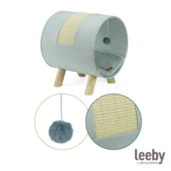 Leeby Saffira cama com arranhador e brinquedo para gatos