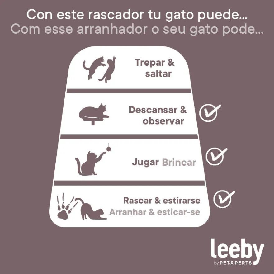 Leeby Saffira cama com arranhador e brinquedo para gatos