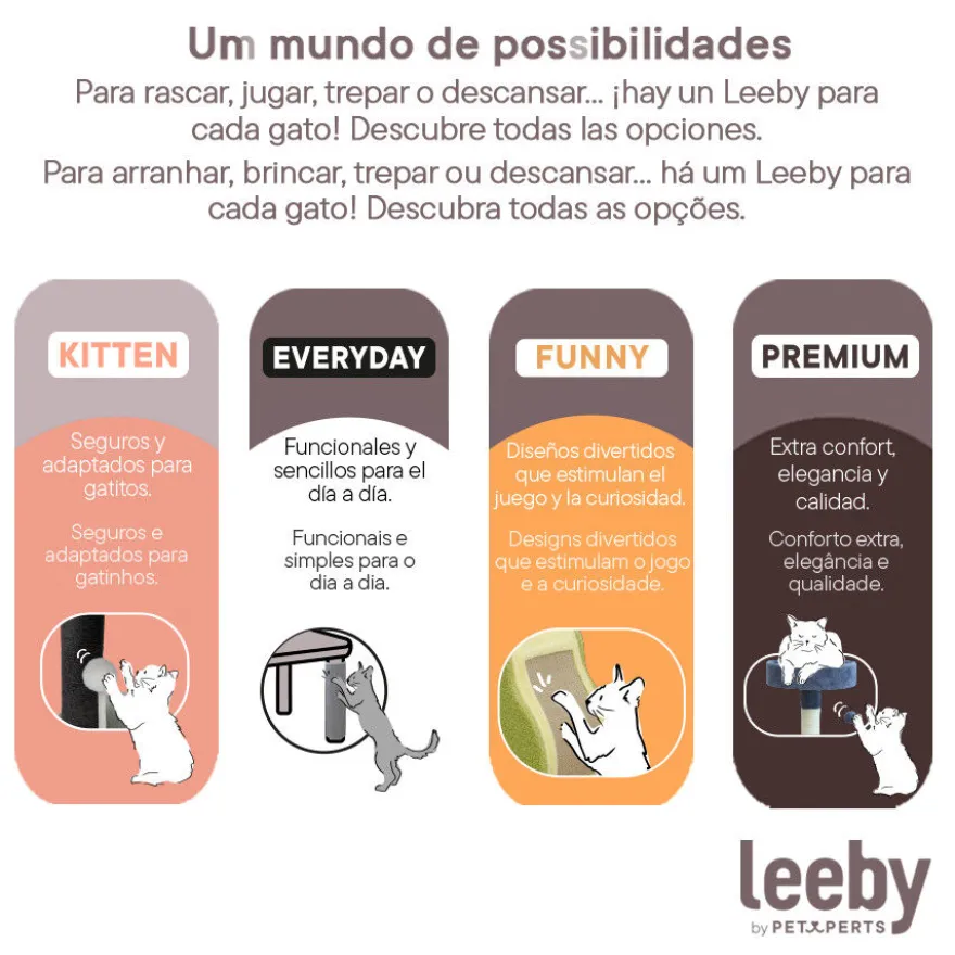 Leeby Saffira cama com arranhador e brinquedo para gatos