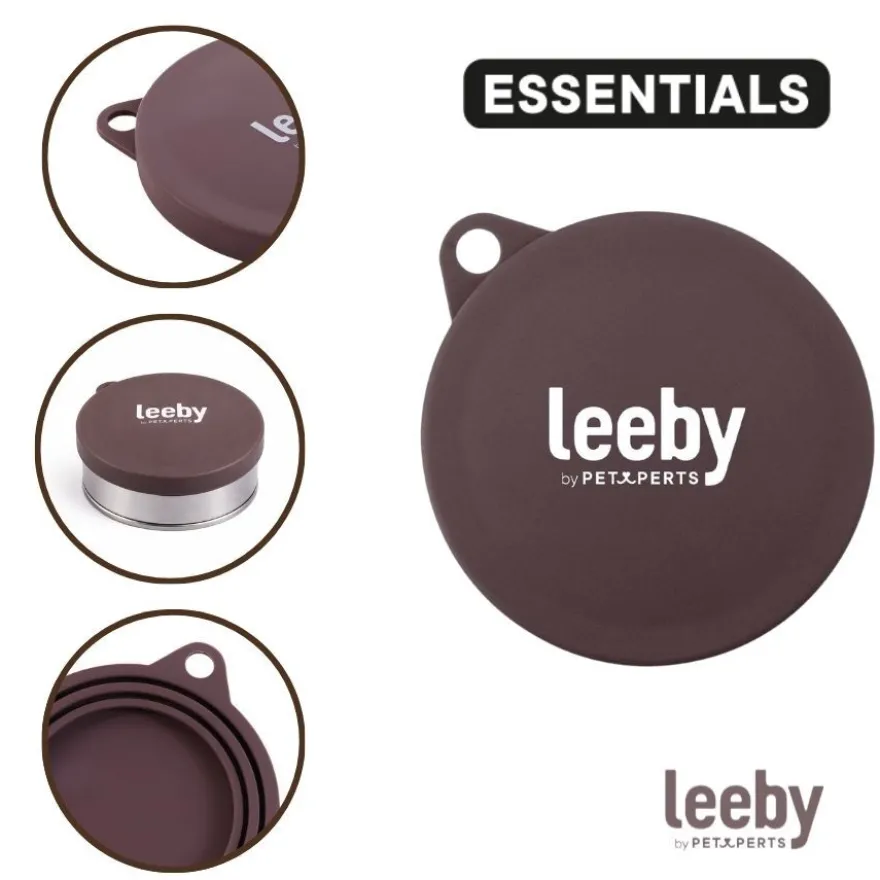 Leeby Tampa para Comedouro Castanha para cães e gatos