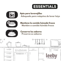 Leeby Tampa para Comedouro Castanha para cães e gatos