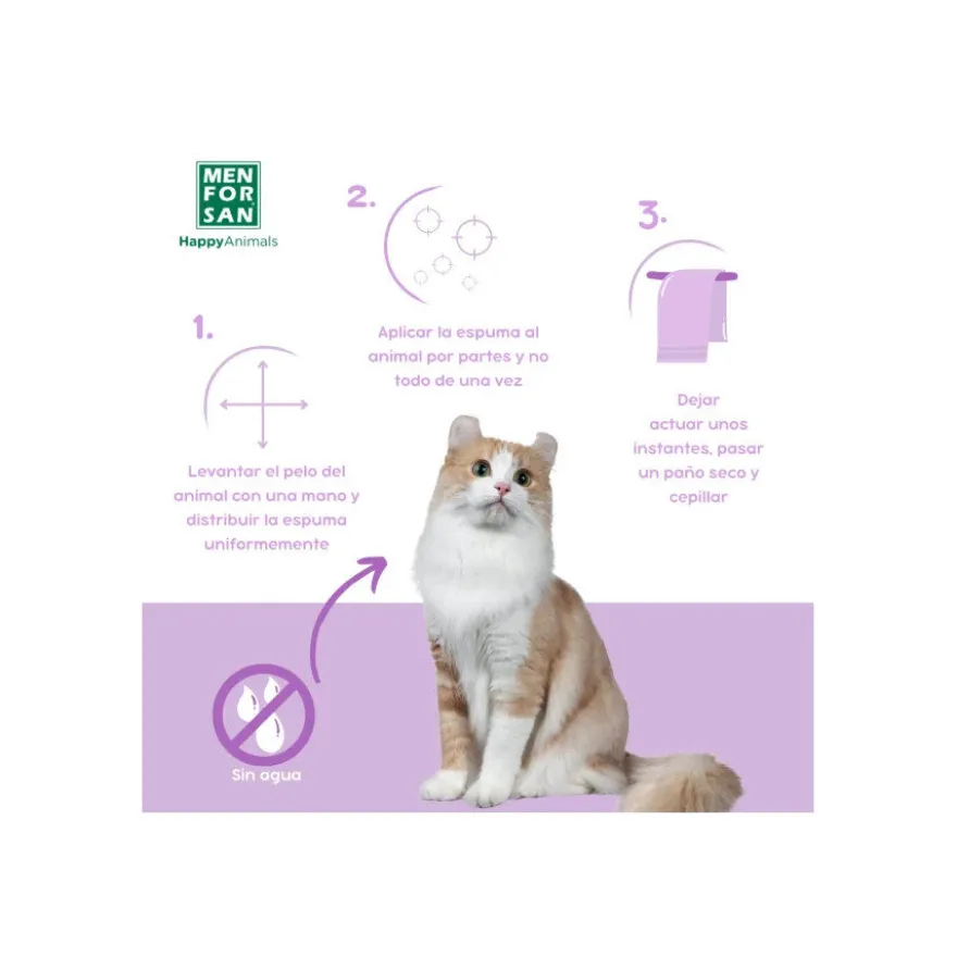Menforsan Champô em espuma anti-insetos para gatos