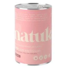 Natuka Alimento húmido de peru e espinafres em lata para cães