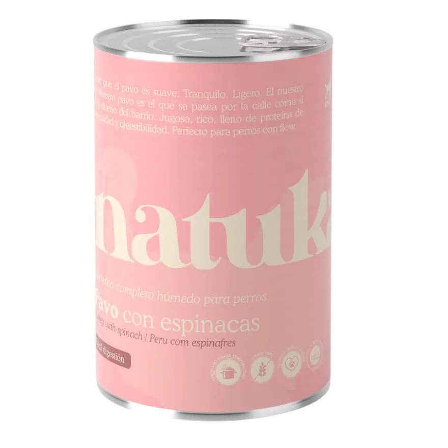 Natuka Alimento húmido de peru e espinafres em lata para cães