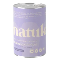 Natuka Alimento húmido de vitela e brócolos em lata para cães