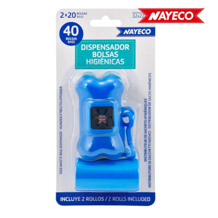Nayeco Porta Sacos + 40 Sacos higiénicos para cães
