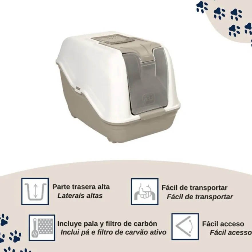 Nice Care Caixa de areia fechada Netta Close bege para gatos