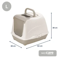 Nice Care Caixa de areia Mega Flip Large Bege para gatos