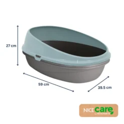 Nice Care Eco Caixa de areia Redonda azul para gatos