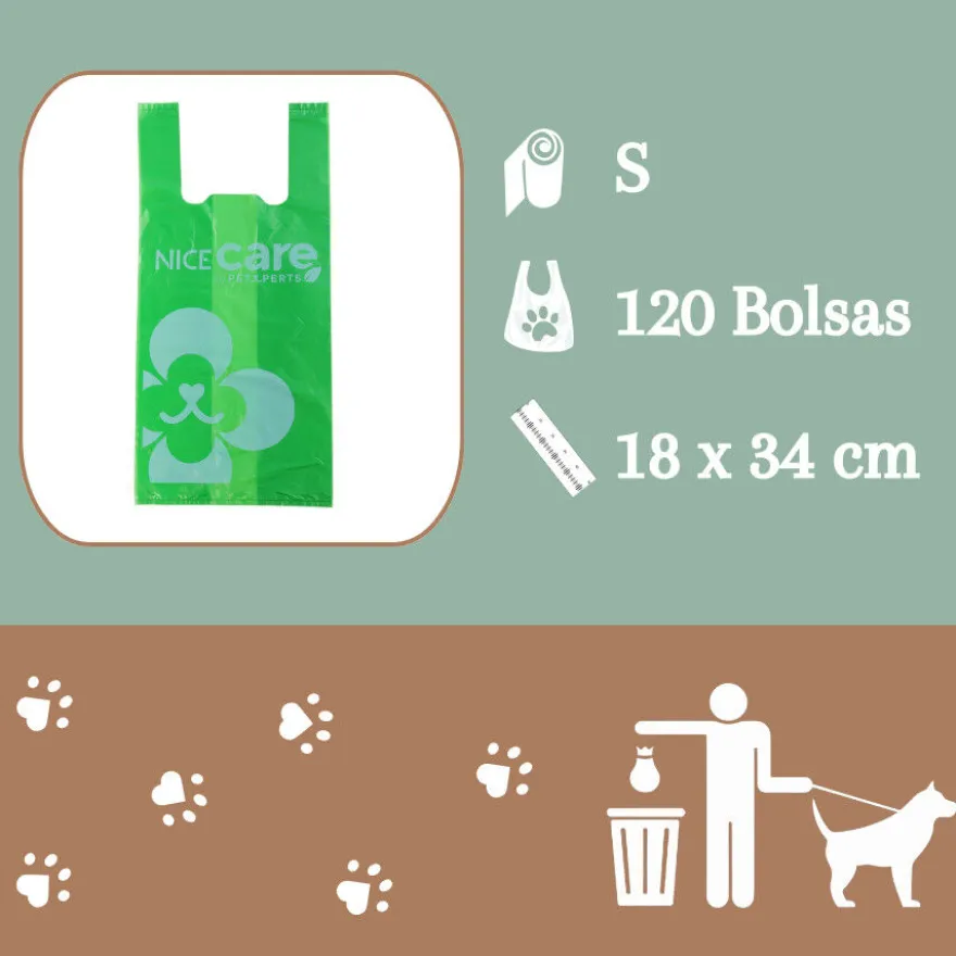 Nice Care Sacos Higiénicos com asa para cães