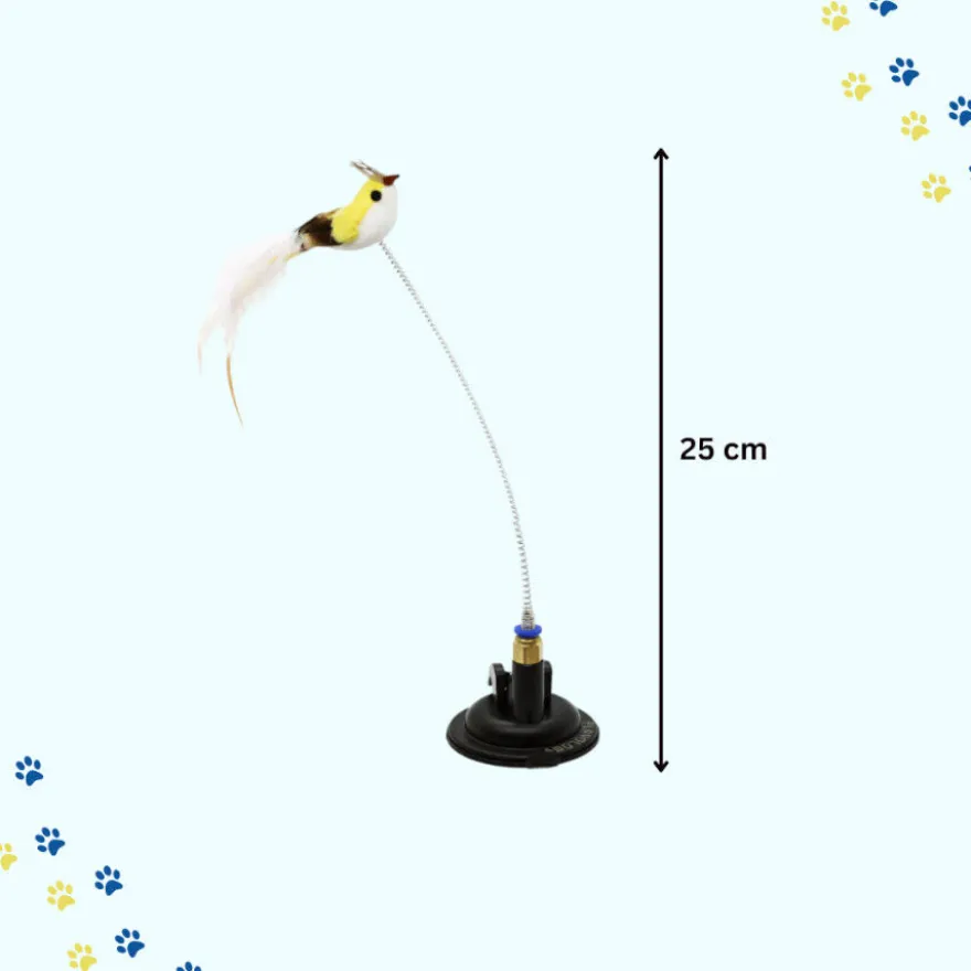 PLAYOLOGY BRINQUEDO PÁSSARO COM MOLA E VENTOSA PARA GATOS