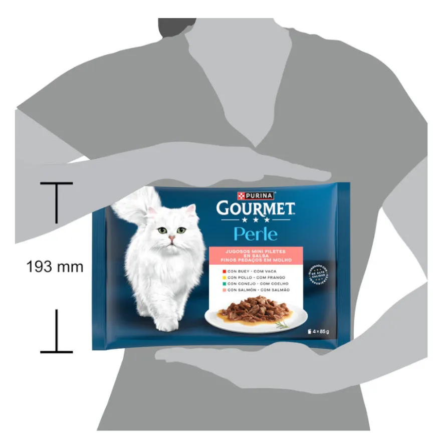Purina Gourmet Perle Láminas saquetas em molho para gatos