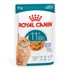 Royal Canin Ageing +11 Alimento Húmido em Gelatina para gatos sénior.