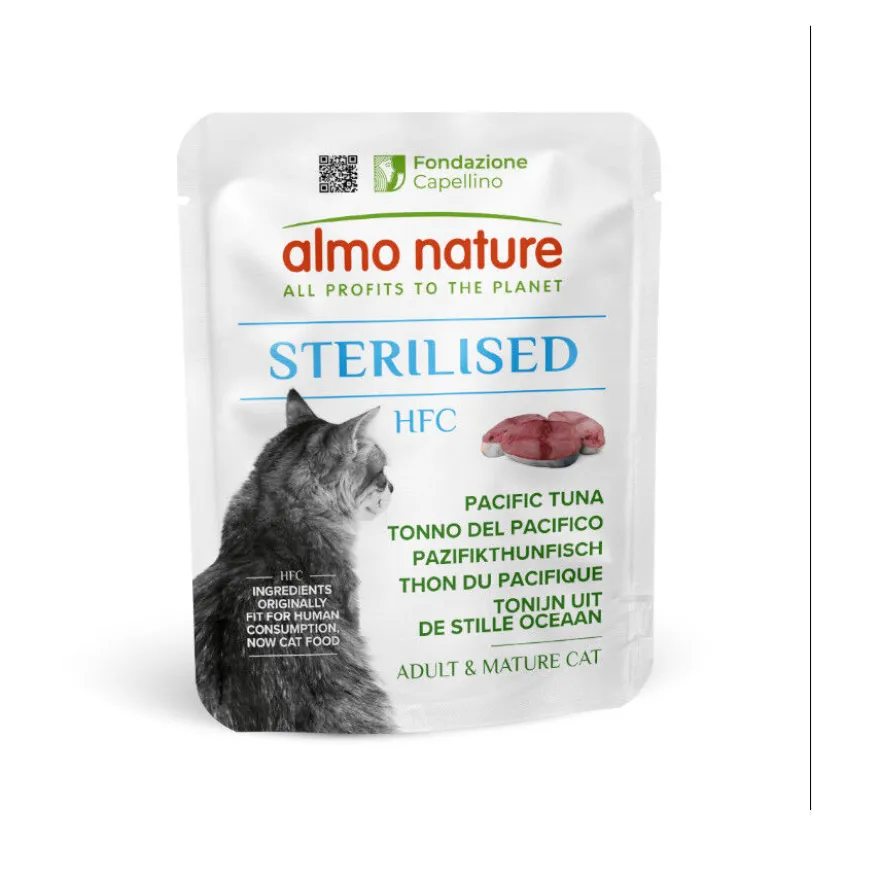 Sachê de atum do Pacífico esterilizado com HFC da Almo Nature para gatos