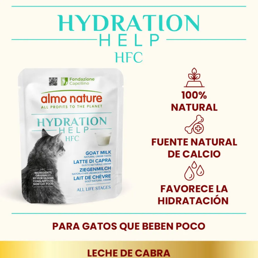 Sachê de leite de cabra Almo Nature HFC Hydration Help para gatos