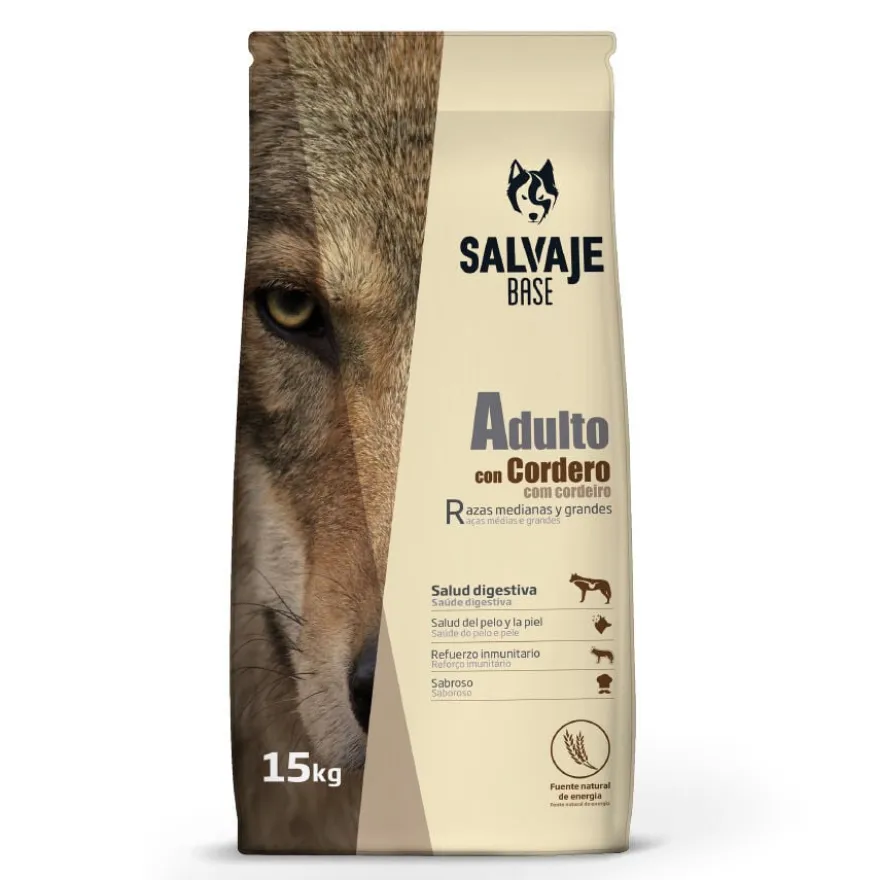 Salvaje Base Adulto Borrego Ração para cães