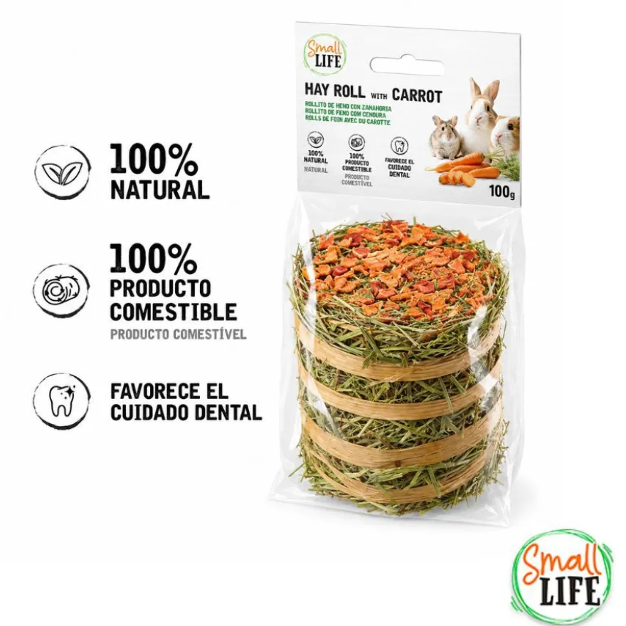 Small Life Rolo de Feno com Cenoura Snack para roedores e coelhos