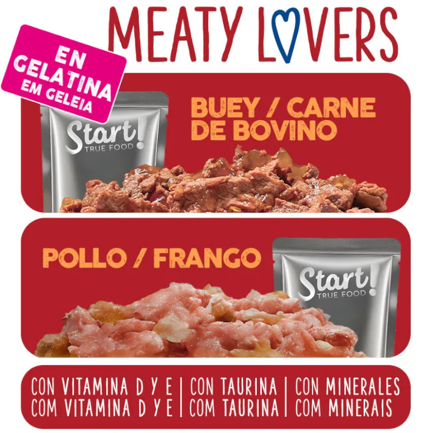 Start Cat Alimento húmido de carne peixe em saquetas para gatos Pack Poupança!