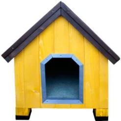 TK-Pet Alpine Casota de Madeira Amarela para cães