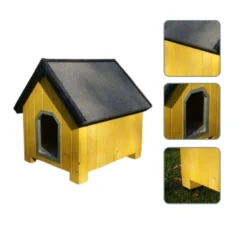 TK-Pet Alpine Casota de Madeira Amarela para cães