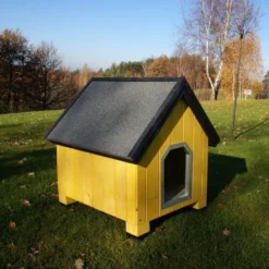 TK-Pet Alpine Casota de Madeira Amarela para cães