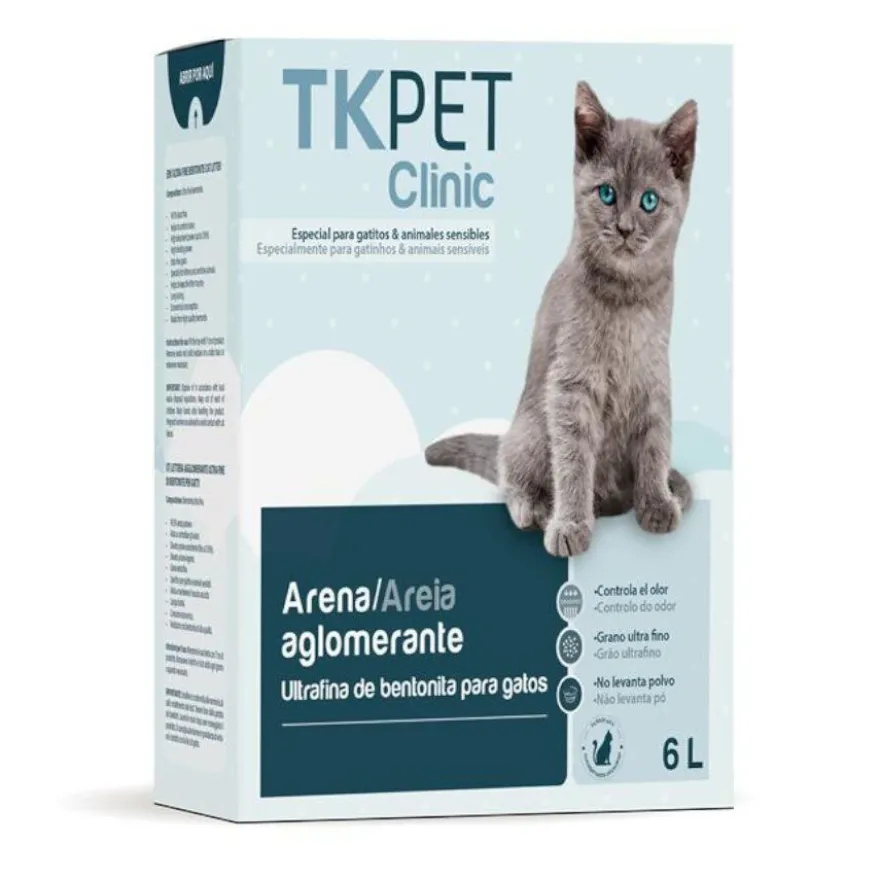 TK-Pet Clinic Areia Aglomerante Ultrafina para Kitten e Gatos Sensíveis