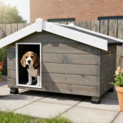 TK-Pet Mountain Casota de Madeira Cinza para cães